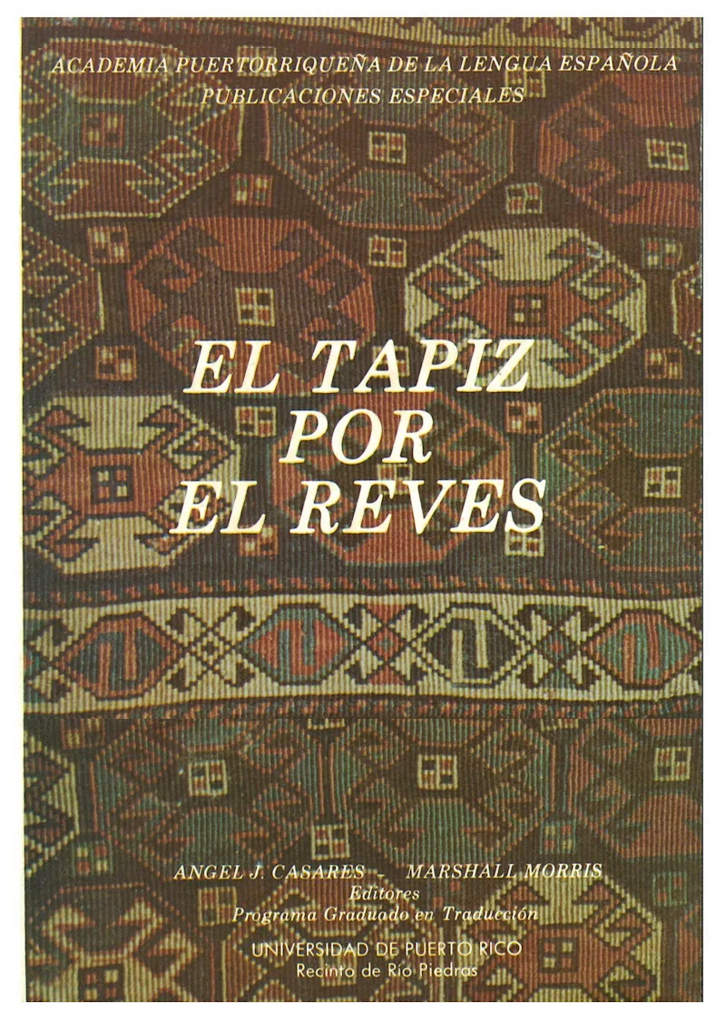 portada El tapiz por el revés (sobre traducción)