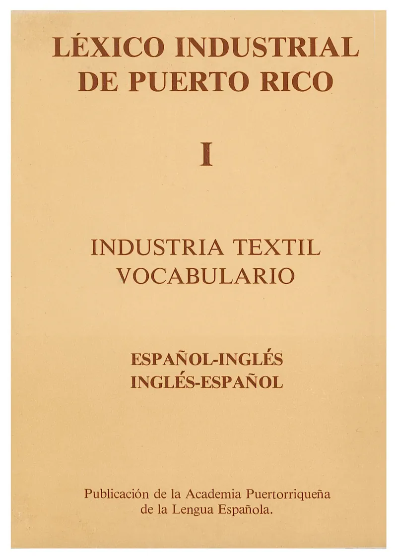 portada Léxico industrial de Puerto Rico - Industria textil