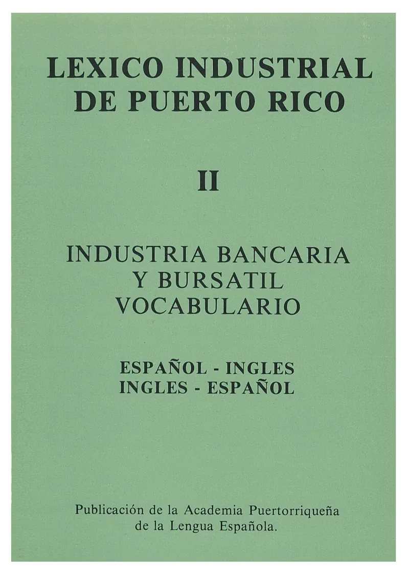portada Léxico industrial de Puerto Rico - Industria bancaria y bursátil