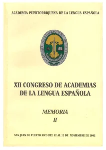 portada XII Congreso de academias de la lengua española - Memoria II