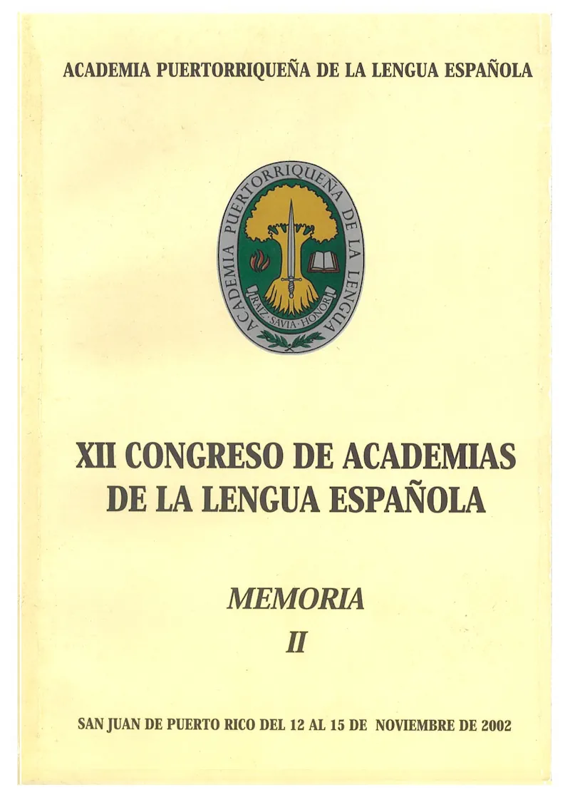 portada XII Congreso de academias de la lengua española - Memoria II